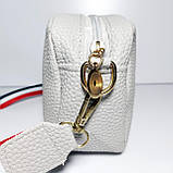 Сумочка дитяча шкірозамінник сіра на широкому ремінці, фото 4