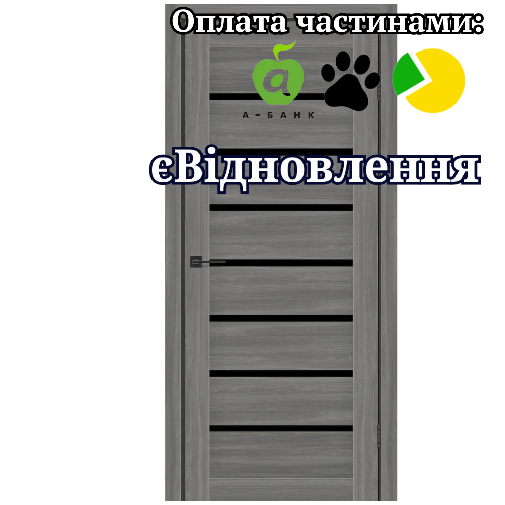 Двері Lira Шимо Антик екошпон зі склом Чорний