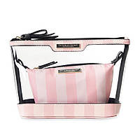 Набор косметичек Victoria s Secret AM/PM Beauty Bag Duo Signature Iconic Stripe