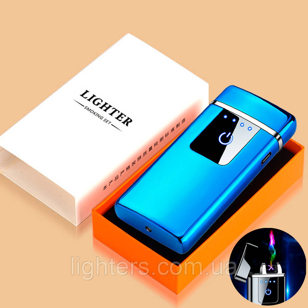 Електроімпульсна запальничка USB дводугова в подарунковому пакованні LG-554