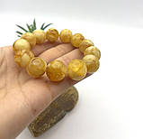 Браслет із натурального пресованого бурштину , браслет з кулі бурштину, фото 3