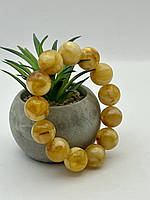 Браслет із натурального пресованого бурштину , браслет з кулі бурштину