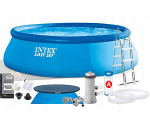 Сімейний наливний басейн 457*107 см із катриджним фільтр-насосом 3785 л/год Intex 26166