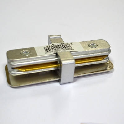 З'єднувач для треків LED світильників l8-016 прямий (180*) однофазний 16A срібло Код.57293, фото 1