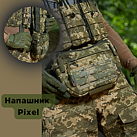 Сумка-напашник M-12 на плитоноску из прочных материалов, напашная сумка зсу, административные подсумки ВАТ