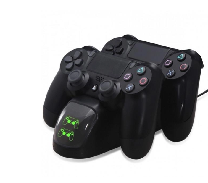 Подвійна зарядна станція DOBE для геймпадів PlayStation (PS4 / PS4 Slim / PS4 Pro) Dualshock 4 з LED індикатором Чорна, фото 1
