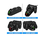 Подвійна зарядна станція DOBE для геймпадів PlayStation (PS4 / PS4 Slim / PS4 Pro) Dualshock 4 з LED індикатором Чорна, фото 3