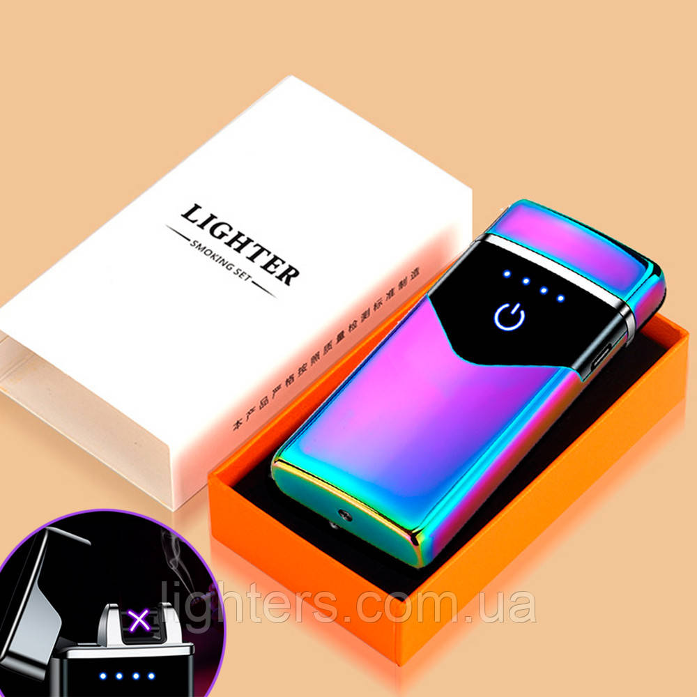 Електроімпульсна запальничка USB дводугова в подарунковому пакованні LG-550, фото 1