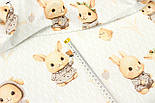 Бязь "Зайчики в кавових у костюмах " фону з візерунком № М-3195, фото 4