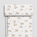 Бязь "Зайчики в кавових у костюмах " фону з візерунком № М-3195, фото 8