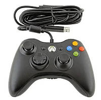 Проводной USB Джойстик для ПК USB-360 Black под видом Xbox 360 вибро Черный