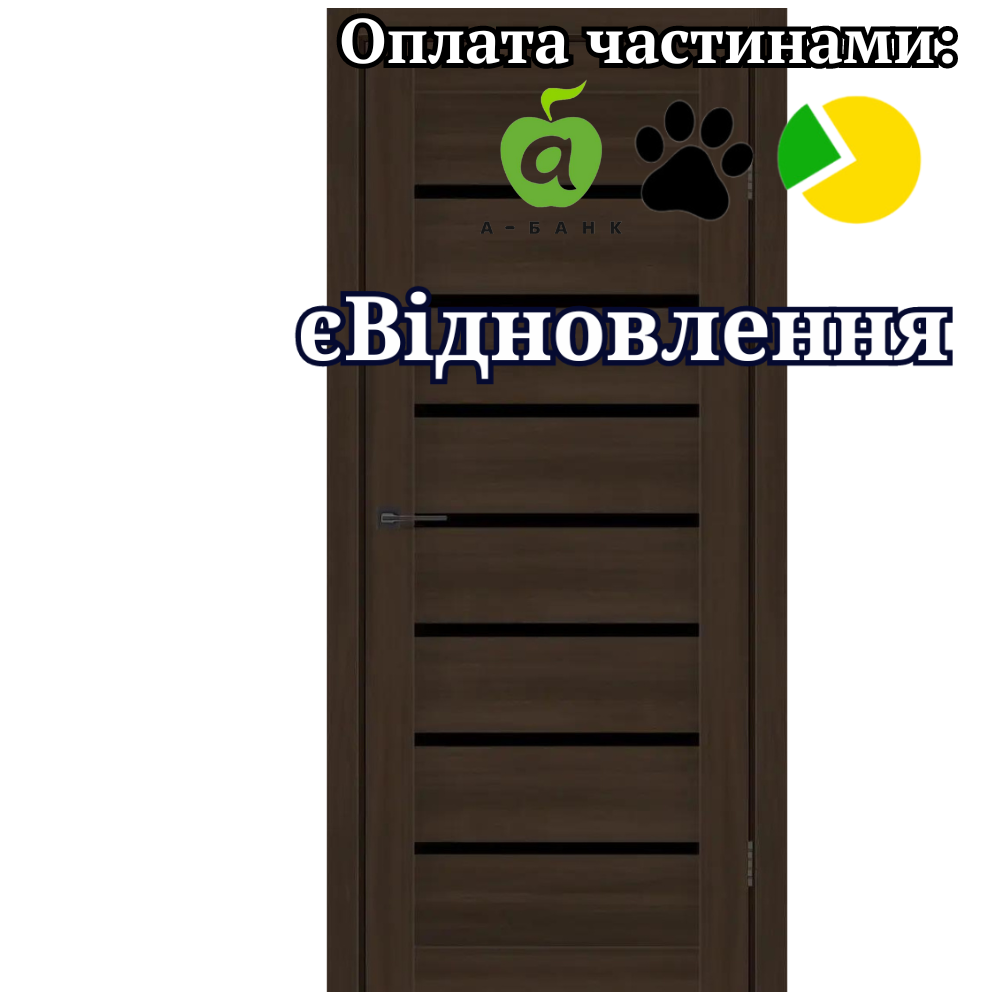 Двері Lira Шимо Венге зі склом Чорний