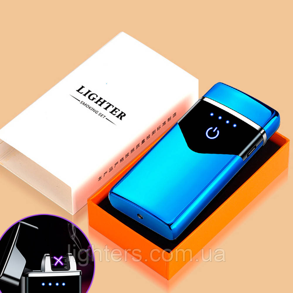 Електроімпульсна запальничка USB дводугова в подарунковому пакованні LG-550C