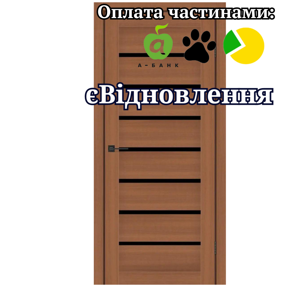 Двері Lira Шимо Золотий зі склом Чорний