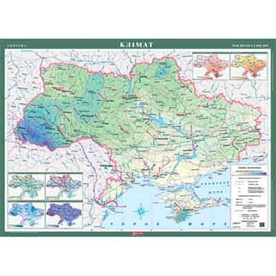 Карта України Клімат М1:1 млн картон 1801