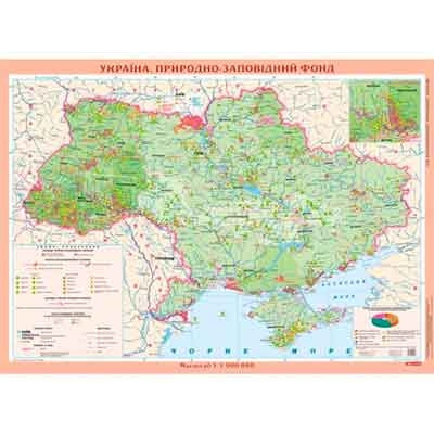Карта України. Природно-заповідний фонд М1:1 000 000 навчальна карта 1401