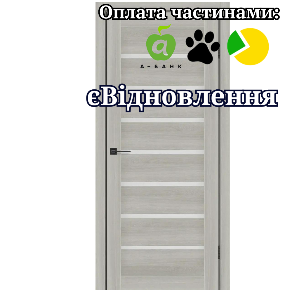 Двері Lira Шимо Пекан екошпон зі склом Сатин