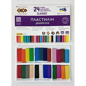 Пластилін 24кол 480г CLASSIC KIDS Line ZB.6236 ZiBi