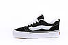 Жіночі кеди Vans Knu Skool Black White Platform Ванс Скул чорно-білі на платформі високій підошві, фото 7