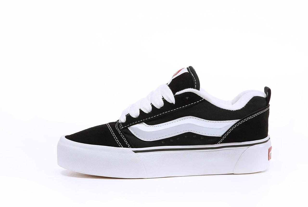 Женские кеды Vans Knu Skool Platform Black White Ванс Скул черно белые ...