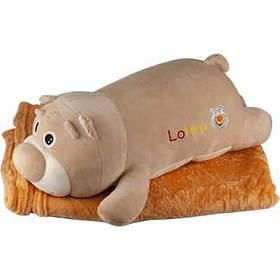 Іграшка-плед подушка Ведмедик мікс мікрофібра