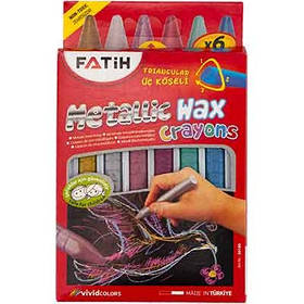 Крейда воскова 6кол Metallic wax crayons FATIH 50180