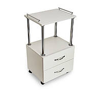 Візок косметологічний з ручками, тумба з двома ящиками на колесах Т 107