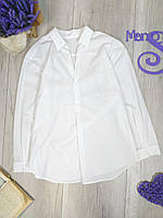 Женская рубашка блузка белая с длинным рукавом без застёжки Размер XL (50)