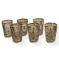 Набор хрустальных стаканов рюмок MCA Vizyon с позолотой, 190 мл