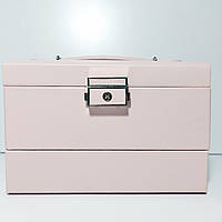 Скринька для прикрас рожева шкірозамінник 201