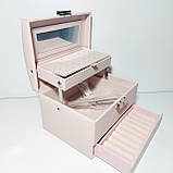 Скринька для прикрас рожева шкірозамінник 201, фото 4