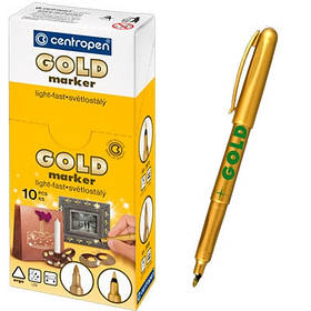 Маркер перманентний 1мм золотий Centropen Gold 2670/12