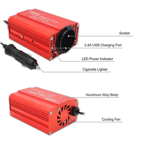 Инвертор напряжения 12 на 220в LVYUAN 300W инвертор портативный дня ...