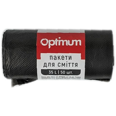 Пакети для сміття 35л*50шт 45*54см чорні OPTIMUM (4шт/ящ) 7238 7809