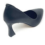 Жіночі шкіряні туфлі човники на підборах чорного кольору Nivelle T0327/82-8073мат Кристал розмір 36, фото 5