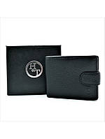 Чоловічий шкіряний гаманець 11,5 х 9,5 х 3 см Чорний wtro-161-4ND