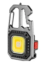 Тактический яркий караманный фонарик с карабином красный свет с зарадкой от USB с аккамулятором мультитул707