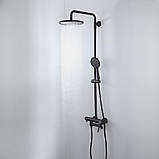 Душова система GAPPO G2406-6 вилив - перемикач на лійку, 3-функції, латунь, чорний, фото 2