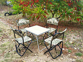 Стіл зі стільцями на природу туристичні столики меблі для відпочинку на природі "Кріпиш О1+4п" крісла складні