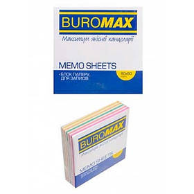 Папір для нотаток 80*80*20мм кольоровий клеєний Buromax BM.2254