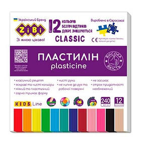 Пластилін 12кол 240г CLASSIC KIDS Line ZB.6233  ZiBi