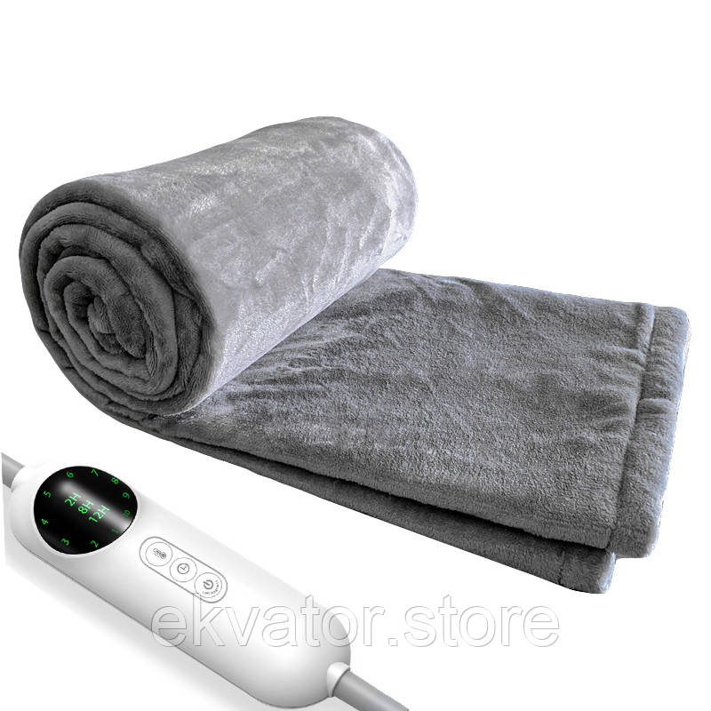 Плед ковдру з підігрівом від мережі 220 вольт, 180х150 см, до 50℃, таймер, фото 1