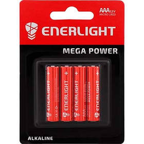 Батарейка ENERLIGHT MEGA POWER AAA LR03 BLI 4 30104 Ціна за шт