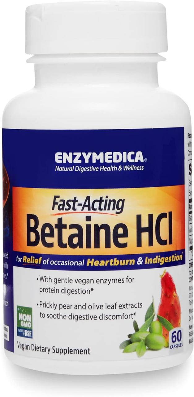 Enzymedica Betaine HCl / Бетаїн HCl 600 мг 60 капсул