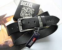 Мужской кожаный ремень ширина 4.3 см Diesel black