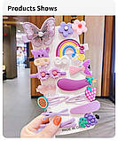 Дитячі заколки для волосся 14 шт 5 кольорів, фото 5