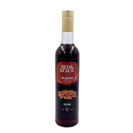Сироп для коктейлів, кави та десертів цукровий ТМ «Red & Black» Мигдаль 900г. / Сиропи для напоїв, фото 1
