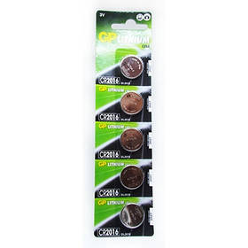 Батарейка дискова GP Lithium Button Cell 3.0 V CR2016-7С5 літієва Цiна за 1шт