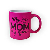 Чашка для мами з принтом My mom my queen рожева 330 мл (01_K0333021229)