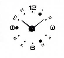 Годинник настінний що клеїться 3D чорний (12s013-B)